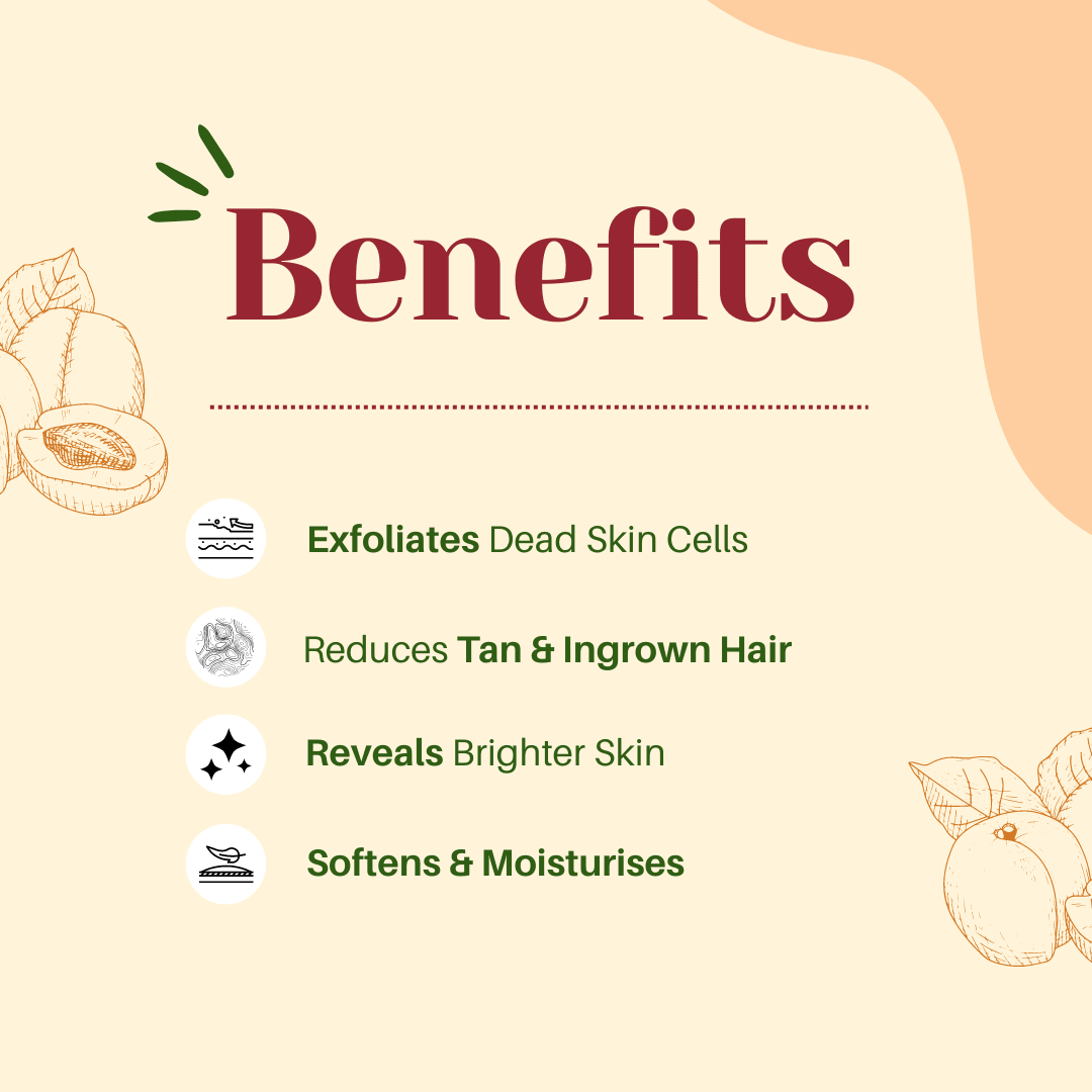 Apricot Body Scrub 110g | Gentle Exfoliating Skin Polish – Body Scrub on Brown Living™. SKU: SC-27. Img 2.