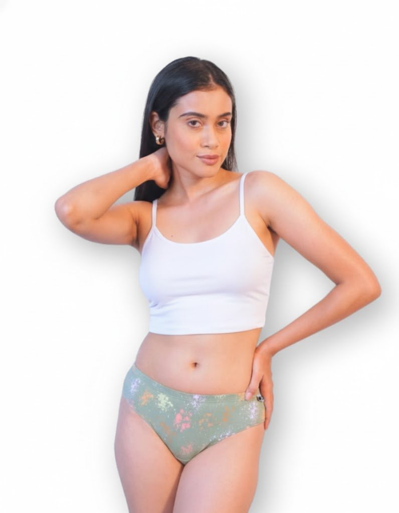 Aquamarine Cotton Tanga – Women’s Comfortable Underwear – Womens Accessories on Brown Living™. SKU: 008Triangle-TangaOliveSpltrAOP-XS. Img 2.