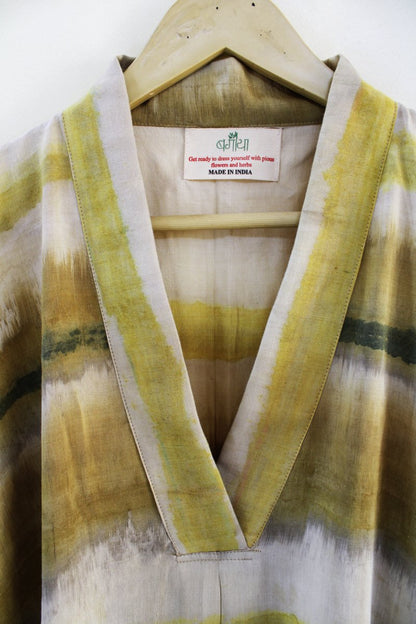 Aranya Handwoven Khadi Tussar Cotton - Yellow | Verified Sustainable by Brown Living™