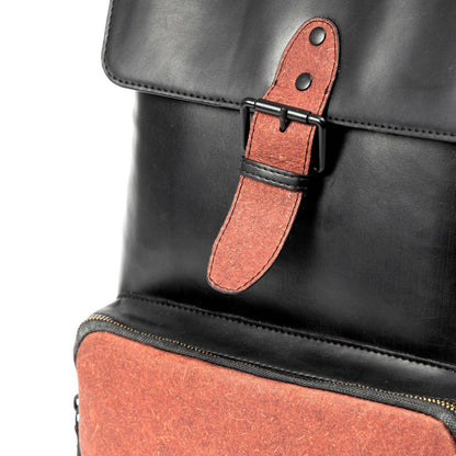 Arden Vegan Leather Bagpack - Black – Backpacks on Brown Living™. SKU: BPGH2025 - 4002. Img 4.