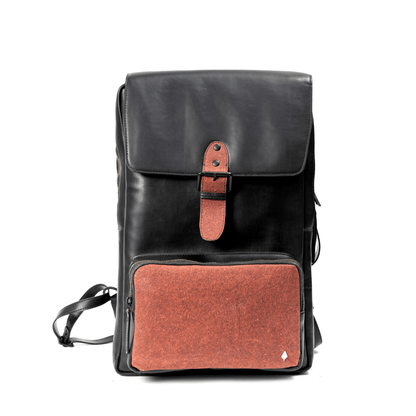 Arden Vegan Leather Bagpack - Black – Backpacks on Brown Living™. SKU: BPGH2025 - 4002. Img 7.
