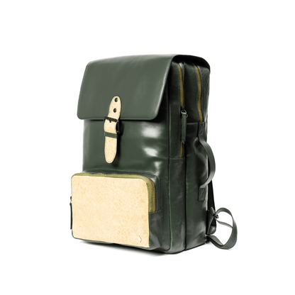 Arden Vegan Leather Bagpack - Green – Backpacks on Brown Living™. SKU: BPGH2025 - 4003. Img 7.