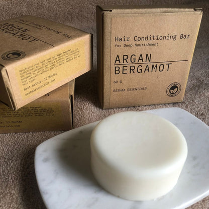 Argan - Bergamot Hair Conditioner Bar For Deep Nourishment | Verified Sustainable by Brown Living™