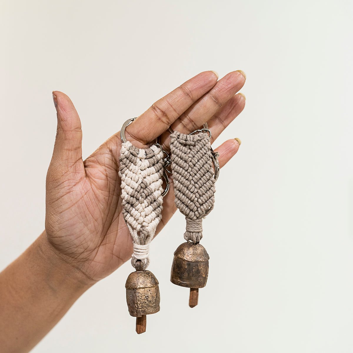 Aria Chevron Keyrings Set of 2 – Stylish & Durable Handmade Keychain – Travel Accessories on Brown Living™. SKU: S23ACHEVKEY178-E. Img 4.