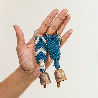 Aria Chevron Keyrings Set of 2 – Stylish & Durable Handmade Keychain – Travel Accessories on Brown Living™. SKU: S23ACHEVKEY178-IB. Img 1.
