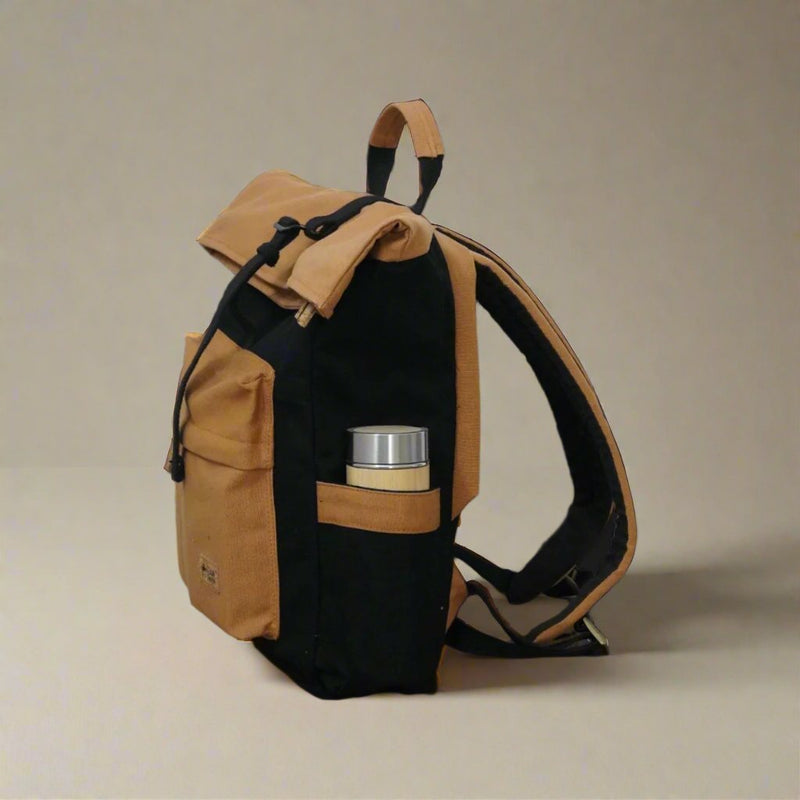 Armadillo Rolltop Backpack - 5L | Water Resistant Cotton Canvas Bag | Verified Sustainable by Brown Living™