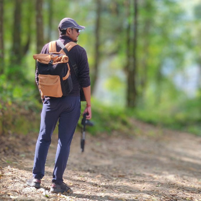 Armadillo Rolltop Backpack - 5L | Water Resistant Cotton Canvas Bag | Verified Sustainable by Brown Living™