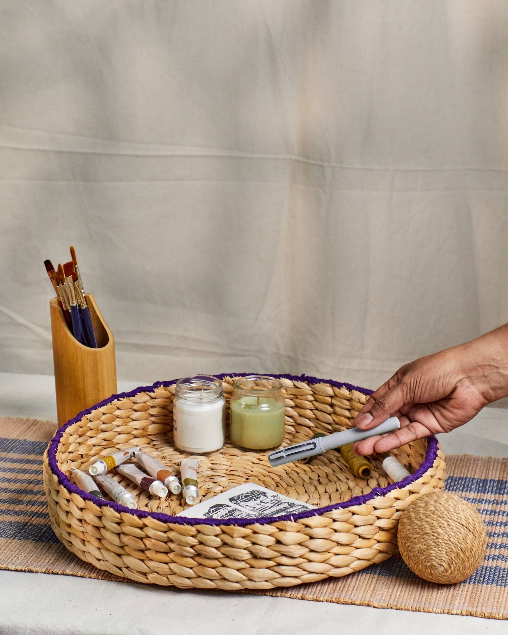 Aroha - Banana Fiber Serving Tray – Home Decor on Brown Living™. SKU: S-020. Img 4.