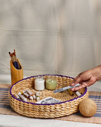 Aroha - Banana Fiber Serving Tray – Home Decor on Brown Living™. SKU: S-020. Img 4.