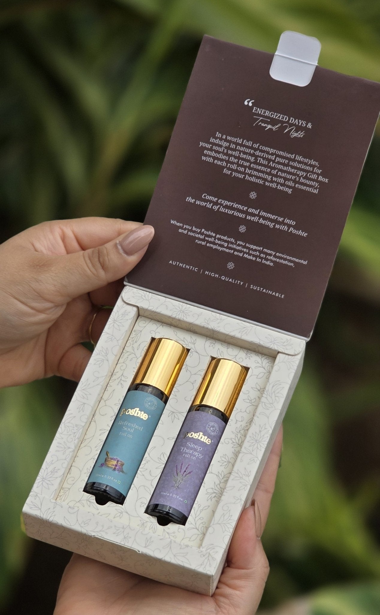 Aromatherapy Gift Box - Roll On For Day & Night – Gift Hampers on Brown Living™. SKU: POSH0009. Img 2.