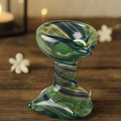 Artham Deep – Art Glass Puja Diya Decorative Pooja Lamp – Pooja Needs on Brown Living™. SKU: ARTHAM - DEEP. Img 4.