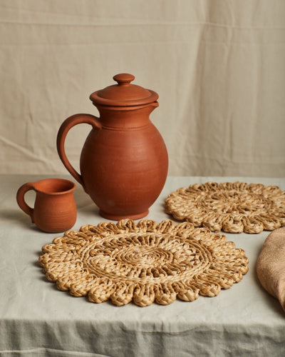 Arva – Banana Fiber Placemat – Table Linens on Brown Living™. SKU: S-045. Img 1.