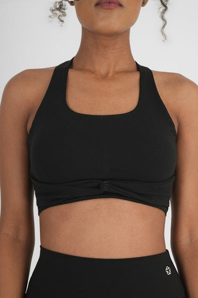 Ash Snug Fit Athletic Sports Bra | Seamless Comfort & Support – Womens Top on Brown Living™. SKU: ELASHBLKXS. Img 4.