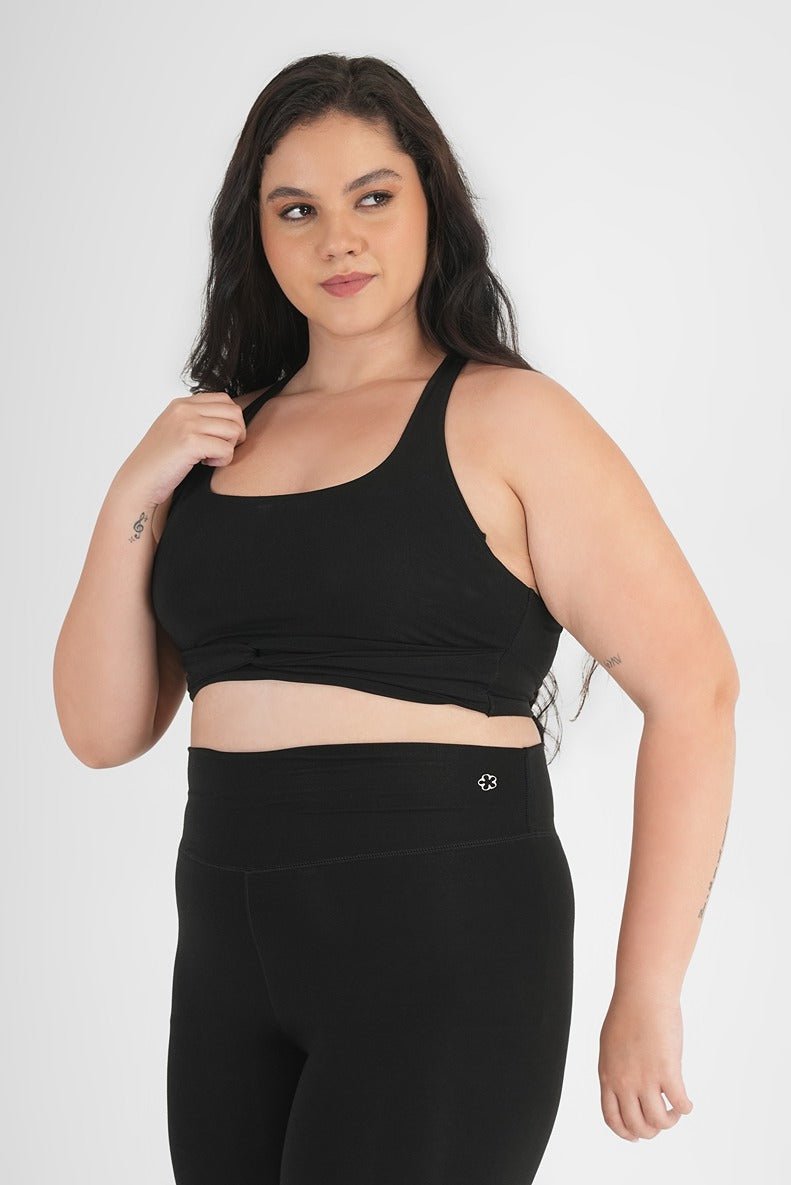 Ash Snug Fit Athletic Sports Bra | Seamless Comfort & Support – Womens Top on Brown Living™. SKU: ELASHBLKXS. Img 8.