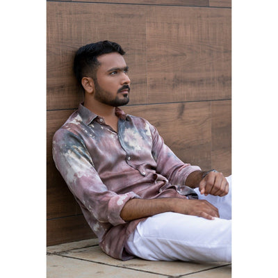 Ashcade Satin Shirt for Men | Stylish Party Wear Satin Shirt – Mens Shirt on Brown Living™. SKU: TMS0167-XS. Img 5.
