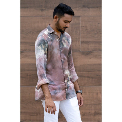 Ashcade Satin Shirt for Men | Stylish Party Wear Satin Shirt – Mens Shirt on Brown Living™. SKU: TMS0167-XS. Img 3.