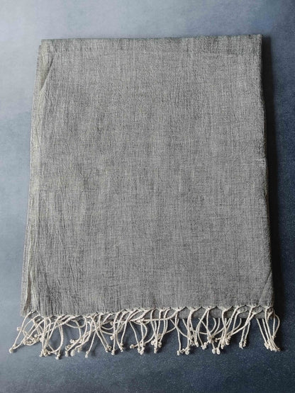 Ashen Hemp Fabric Unisex Stole - Dark Grey | Verified Sustainable by Brown Living™