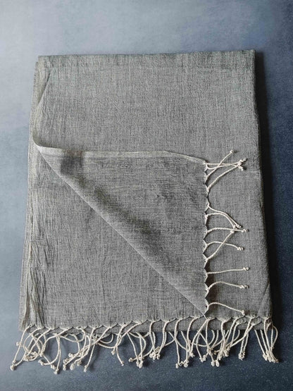 Ashen Hemp Fabric Unisex Stole - Dark Grey | Verified Sustainable by Brown Living™