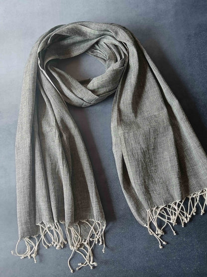 Ashen Hemp Fabric Unisex Stole - Dark Grey | Verified Sustainable by Brown Living™