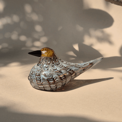 Ashley Sparrow Glass Bird Figurine – Decorative Art Piece – Home Decor on Brown Living™. SKU: BRD - ASH - SPW. Img 2.