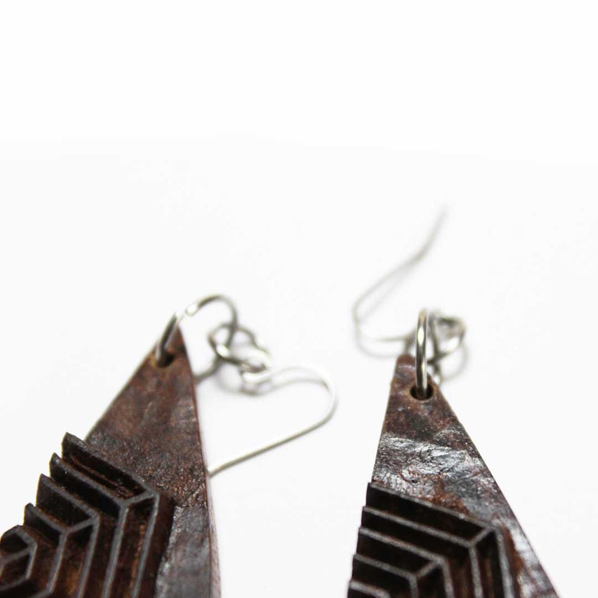 Ashvini Rekh Wooden Earrings With Wood Block Carving – Jewellery on Brown Living™. SKU: UARKHWJER011. Img 4.