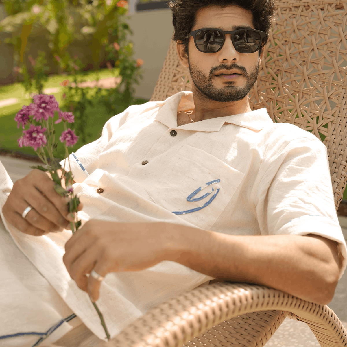 Asok Men's Kala Cotton Shirt | Handcrafted Sustainable Fashion – Mens Shirt on Brown Living™. SKU: 5MA00001. Img 2.