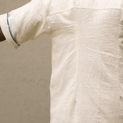 Asok Men's Kala Cotton Shirt | Handcrafted Sustainable Fashion – Mens Shirt on Brown Living™. SKU: 5MA00001. Img 4.