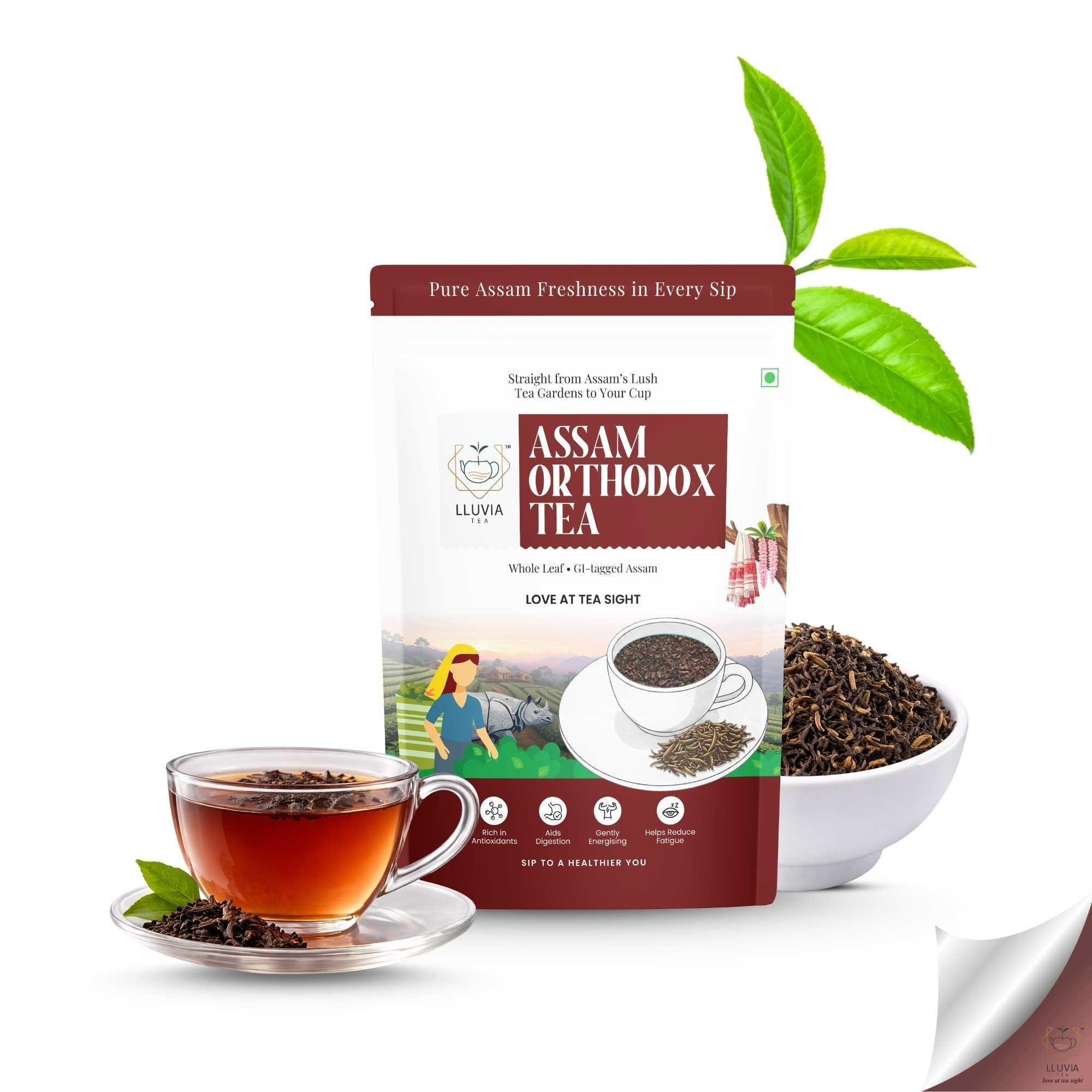 Assam Classic Orthodox Tea – Bold Single-Estate Black Tea – 50g – Tea on Brown Living™. SKU: EGTin50New. Img 1.
