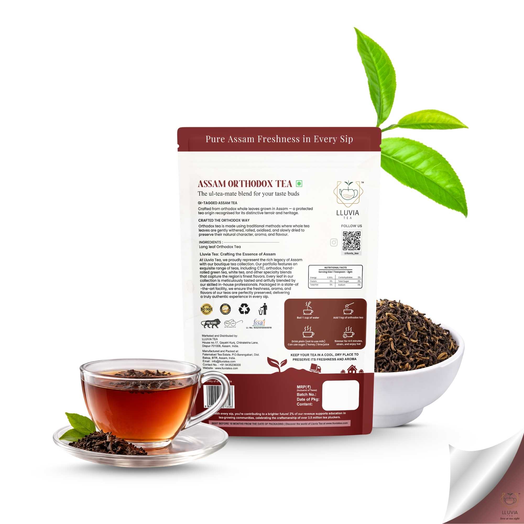 Assam Classic Orthodox Tea – Bold Single-Estate Black Tea – 50g – Tea on Brown Living™. SKU: EGTin50New. Img 4.
