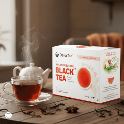 Assam Heritage Black Tea | Assam Tea | Carbon-Free Dried | 100 gm – Tea on Brown Living™. SKU: DTB100. Img 2.
