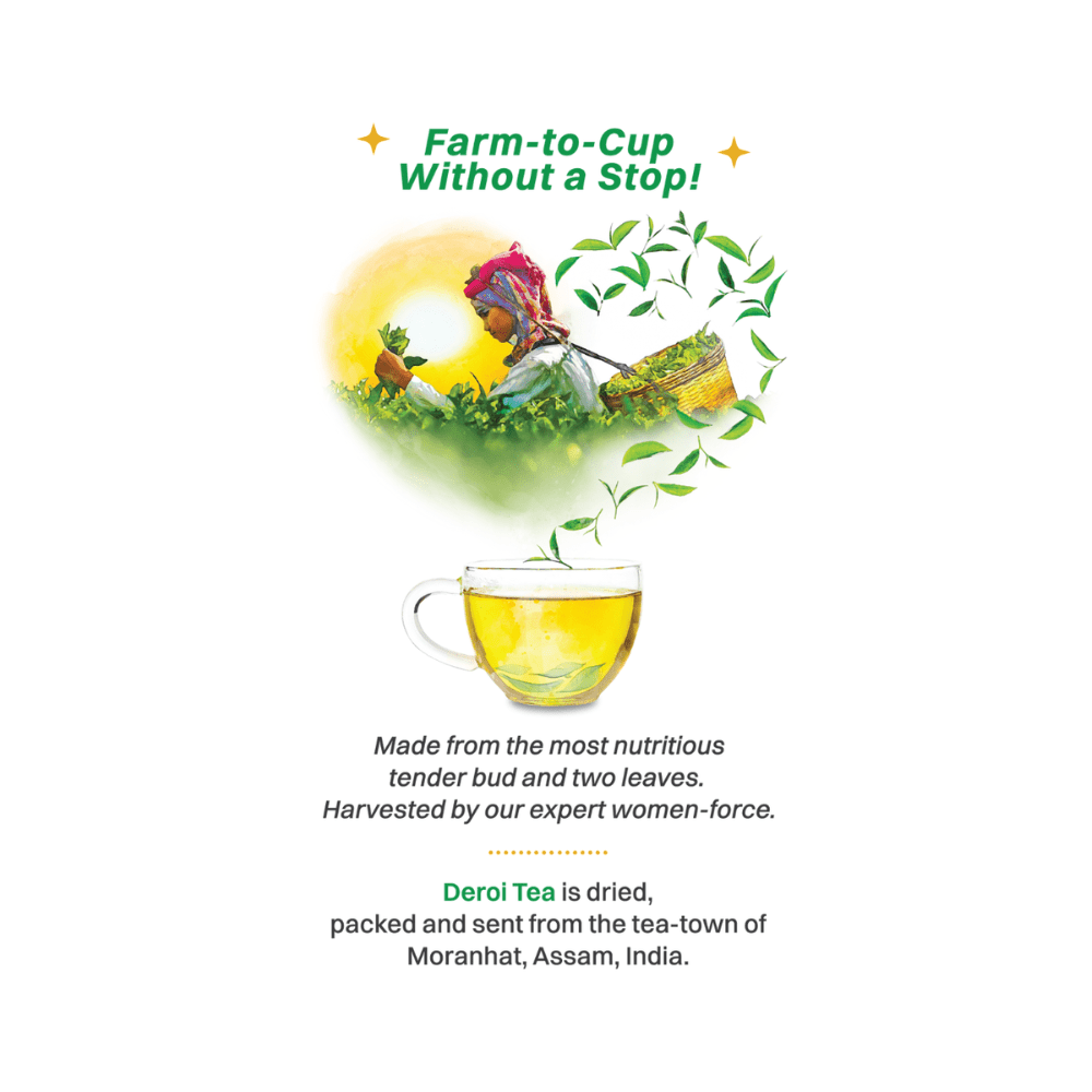 Assam Lush Green Tea | Pure Assam Tea | Carbon-Free Dried | 100gm – Tea on Brown Living™. SKU: DTG100. Img 5.