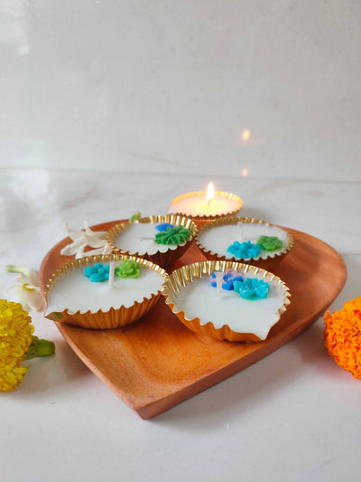 Assorted Uruli Diya Candles – Set of 4 – Candles & Fragrances on Brown Living™. SKU: UD001 - UD002. Img 1.