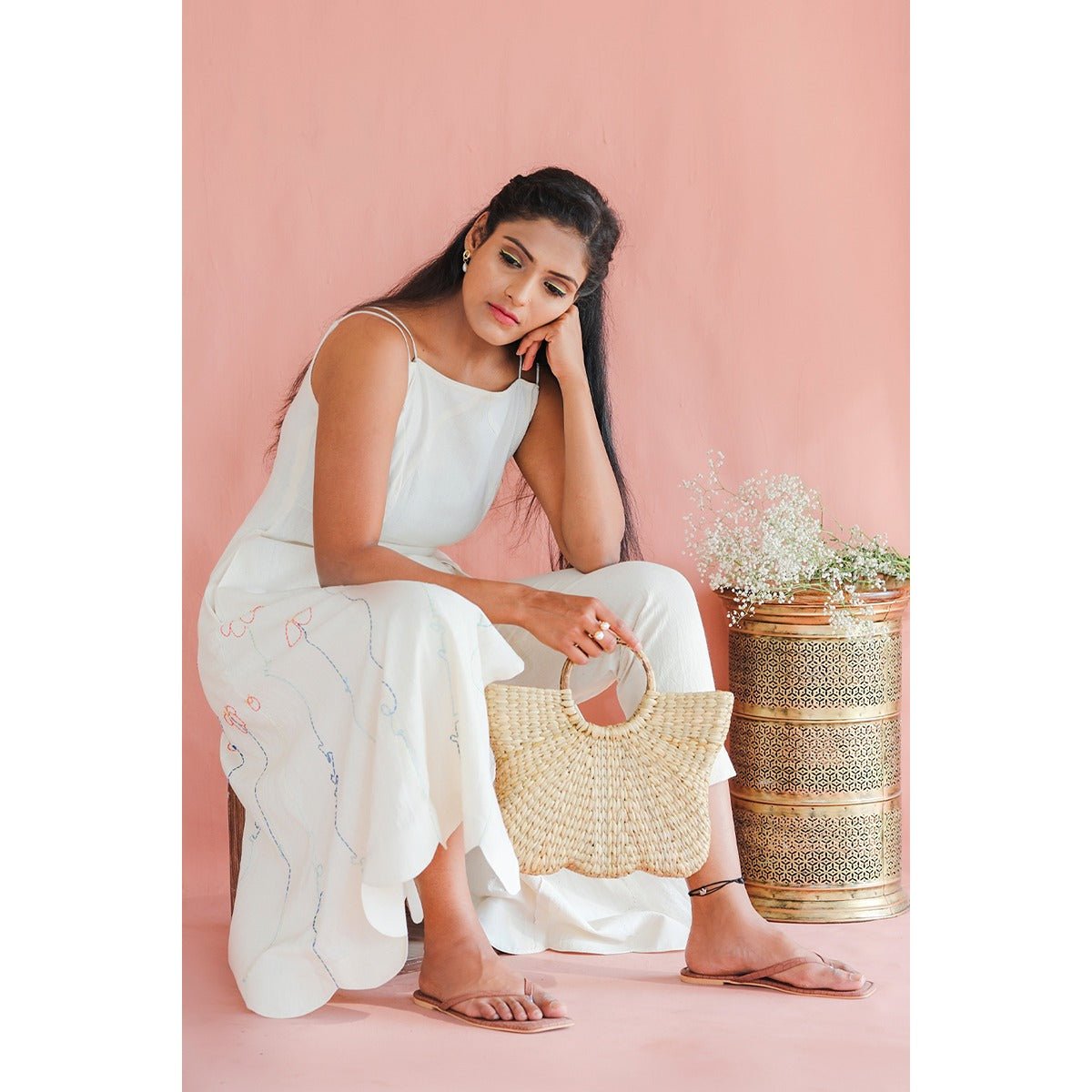 Aster Kurti | Elegant Khadi Kurti for Women | Minimal Everyday Wear – Womens Ethnic Sets on Brown Living™. SKU: DL0135XSn. Img 3.