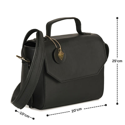 Asteria Vegan Leather Women's Sling Bag (Black) – Womens Bag on Brown Living™. SKU: SCGH 3001. Img 5.