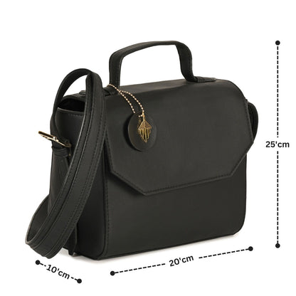 Asteria Vegan Leather Women's Sling Bag (Black) – Womens Bag on Brown Living™. SKU: SCGH 3001. Img 5.