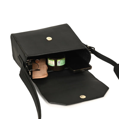 Asteria Vegan Leather Women's Sling Bag (Black) – Womens Bag on Brown Living™. SKU: SCGH 3001. Img 10.