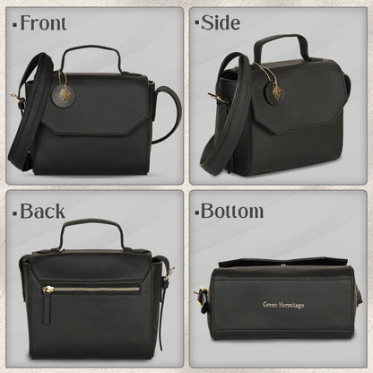 Asteria Vegan Leather Women's Sling Bag (Black) – Womens Bag on Brown Living™. SKU: SCGH 3001. Img 3.