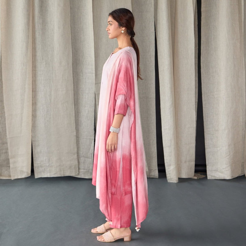 Astro Dust Ombre Linen Kurta Set | Verified Sustainable by Brown Living™