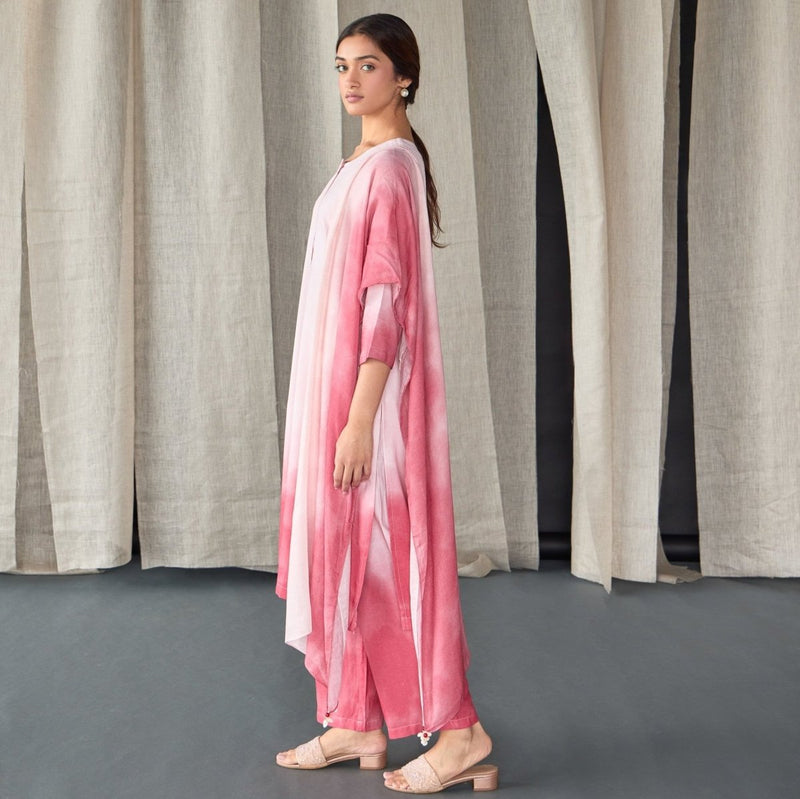 Astro Dust Ombre Linen Kurta Set | Verified Sustainable by Brown Living™