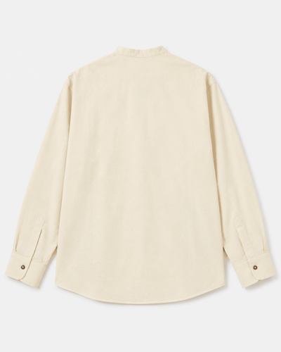 Asymmetric Overlap Cotton Shirt – Modern Draped Casual Essential Shirt – Womens Shirt on Brown Living™. SKU: ACB2026006. Img 2.