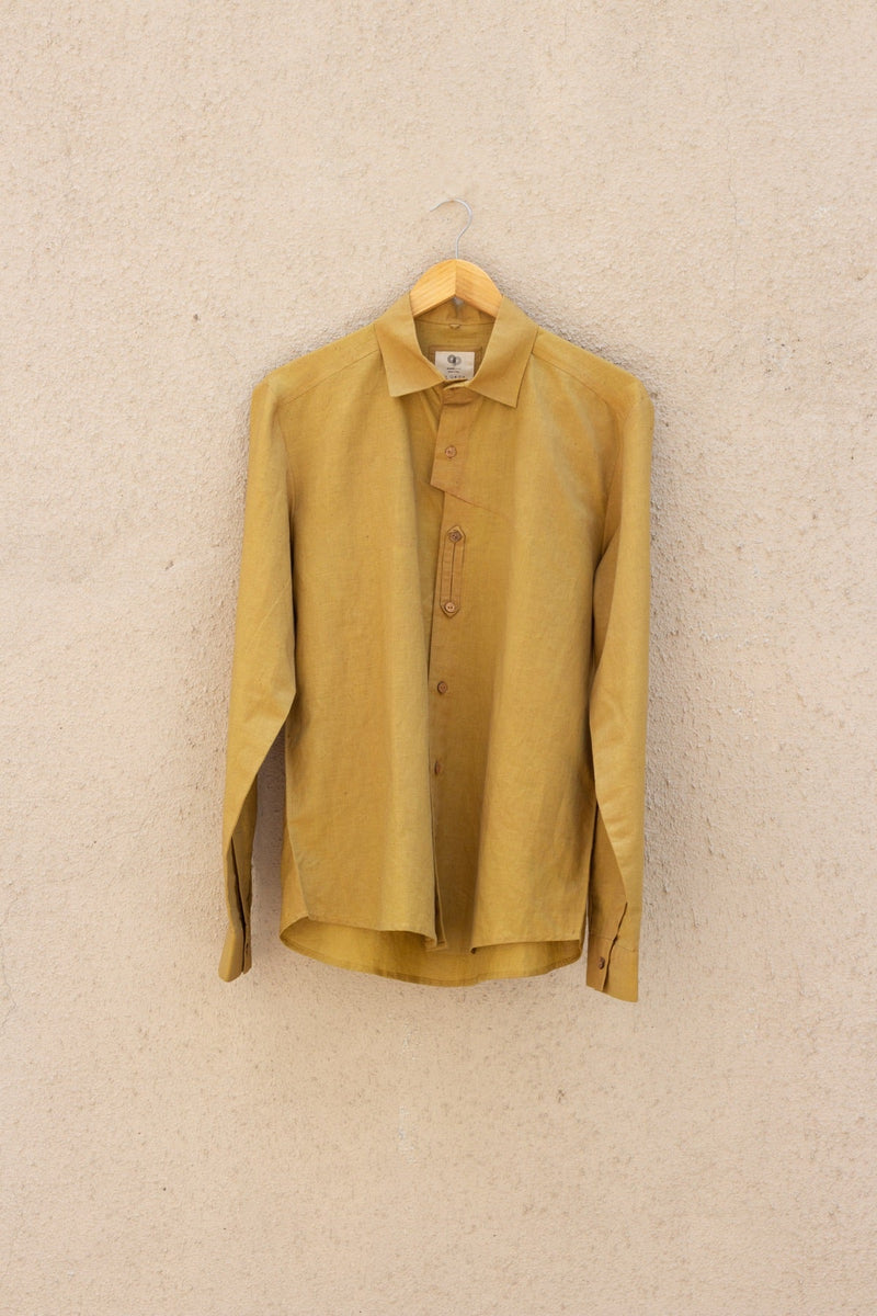 Asymmetric Placket Hemp Cotton Shirt | Verified Sustainable Mens Shirt on Brown Living™