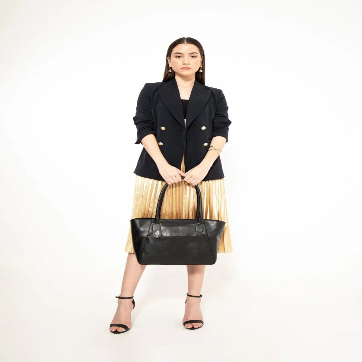 Athena Vegan Leather Tote (Black) – Womens Bag on Brown Living™. SKU: TGH1001. Img 5.