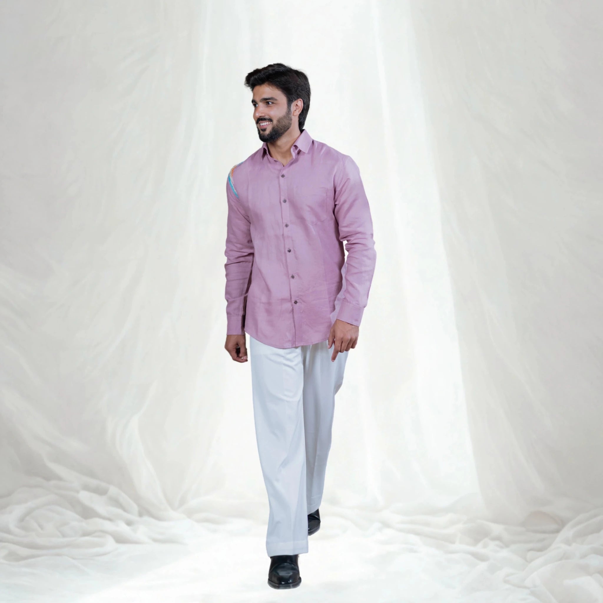 Ather Linen Shirt For Men Breathable Casual Shirt – Mens Shirt on Brown Living™. SKU: Aayu31. Img 1.