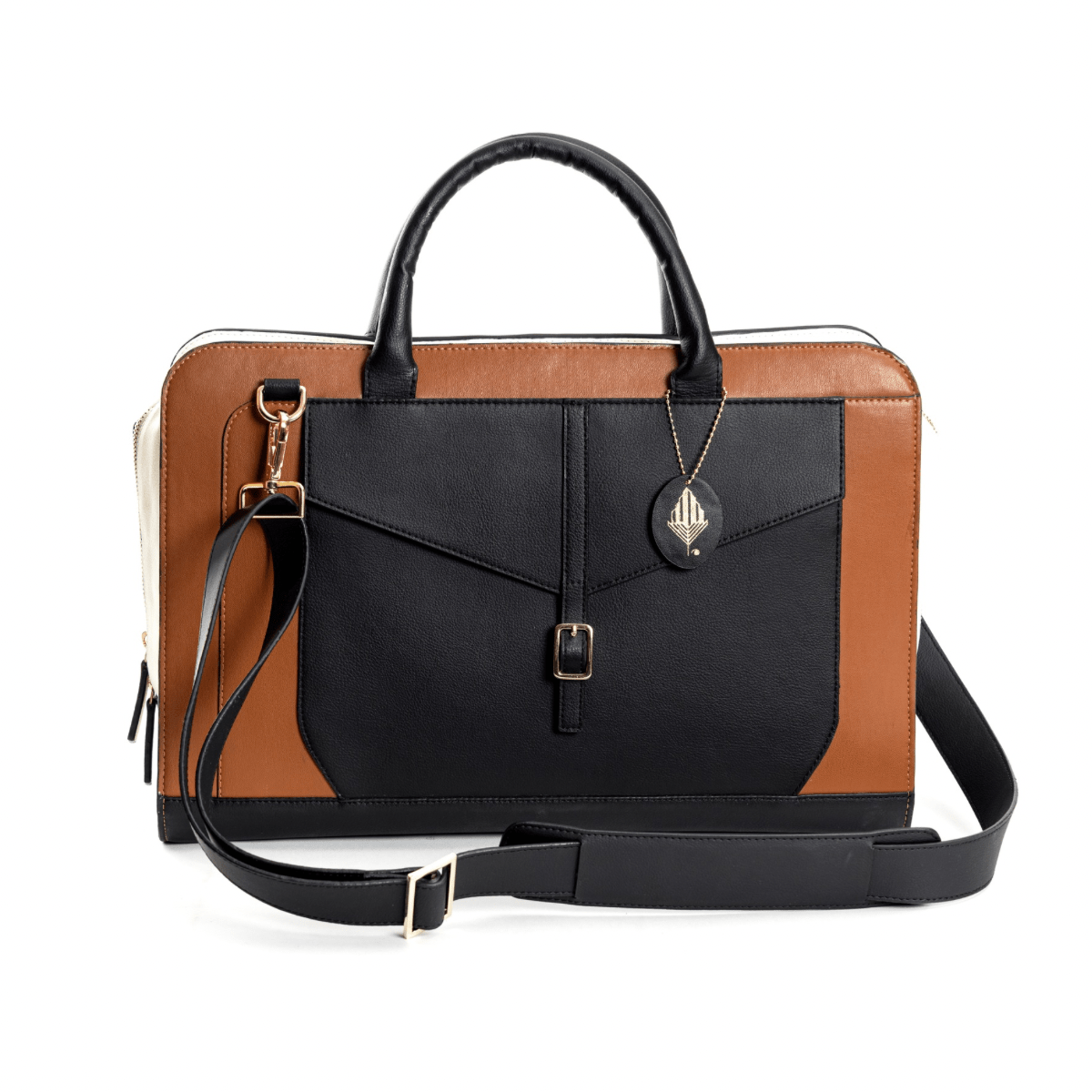 Atlas (Gingerbread, White & Black) – Womens Bag on Brown Living™. SKU: LBGH 9002_24BL2934. Img 1.