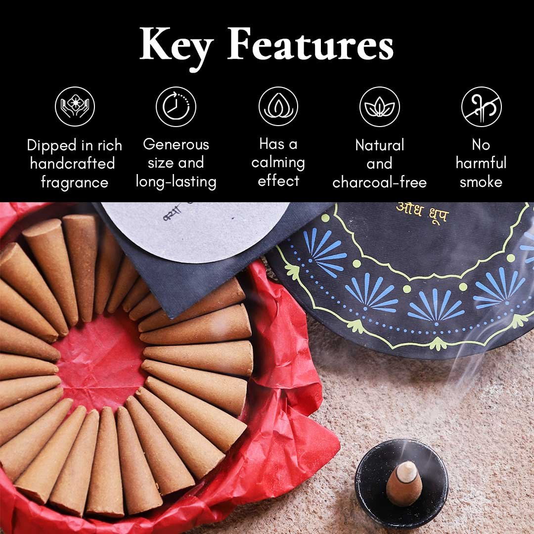 Audh Dhoop - Pure Agarwood Incense Cones – Candles & Fragrances by Boond Fragrances available on Brown Living™. . SKU: BFD03. Img 6.