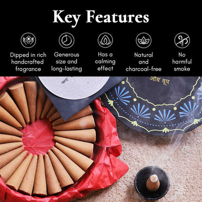Audh Dhoop - Pure Agarwood Incense Cones – Candles & Fragrances on Brown Living™. SKU: BFD03. Img 6.