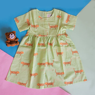 Augustus The Tiger - Girls Comfort Wear – Kids Frocks & Dresses on Brown Living™. SKU: MITHSF - 032(G) - 1. Img 3.