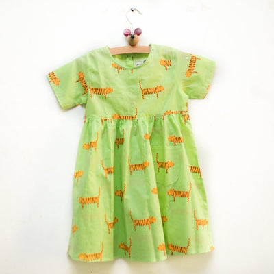 Augustus The Tiger - Girls Comfort Wear – Kids Frocks & Dresses on Brown Living™. SKU: MITHSF - 032(G) - 1. Img 1.