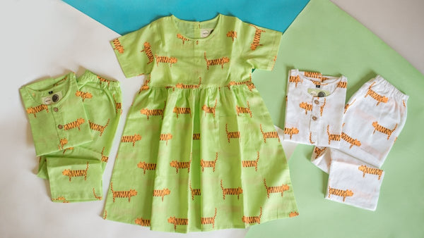 Augustus The Tiger - Girls Comfort Wear | Verified Sustainable Kids Frocks & Dresses on Brown Living™