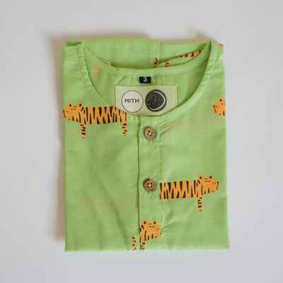 Augustus The Tiger - Unisex Kids Nightwear – Kids Pyjamas on Brown Living™. SKU: MITHNW - 032(G) - 1. Img 3.